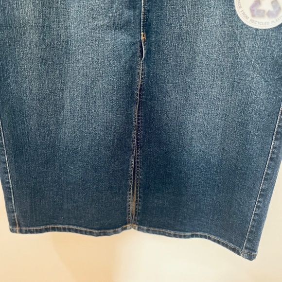 d.jeans 14W Denim Midi Stretch Skirt Navy Blue Jeans Knee Length - Picture 5 of 10